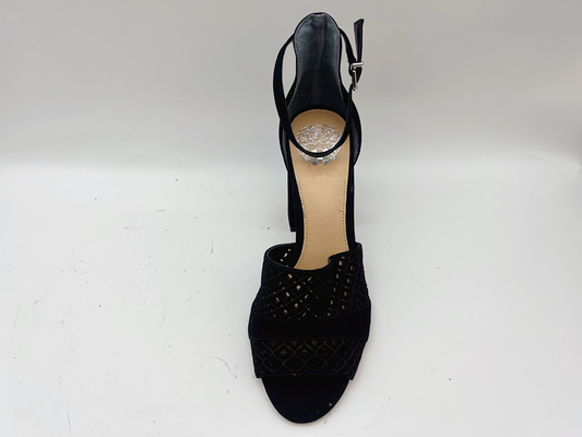 صندل چرمی نرم زنانه نرم Nubuck مشکی شماره 6-11 با رویه تور ماهیگیری