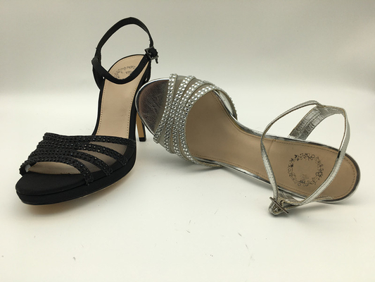 صندل چرمی نرم زنانه Stiletto کفش پنجه باز کفش پاشنه بلند نقره ای 5 سانتی متری